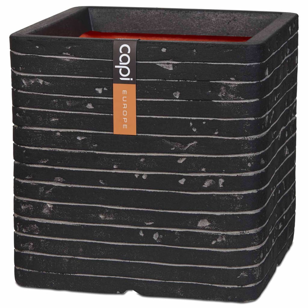 Capi Planter Nature Row Square 40x40 cm Anthracite KRWZ903