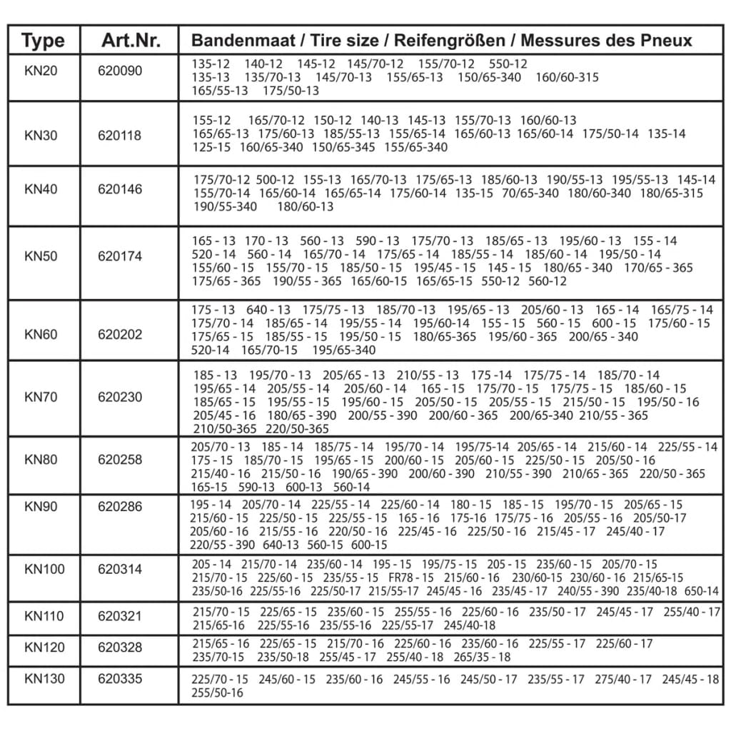 ProPlus Car Tyre Snow Chains 12 mm KN80 2 pcs