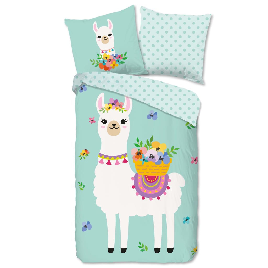 Good Morning Kids Duvet Cover Llama 140x200/220 cm Mint