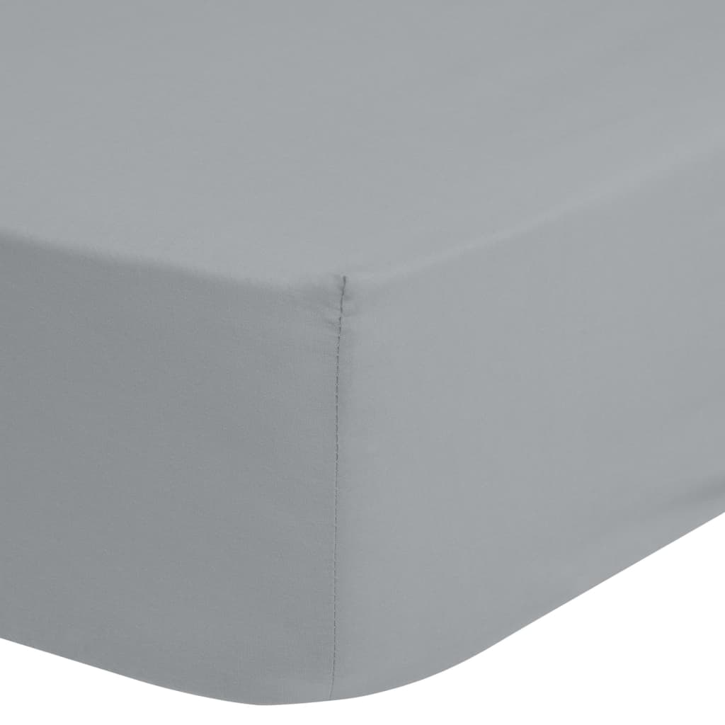 Good Morning Jersey Fitted Sheet 140x200 cm Silver