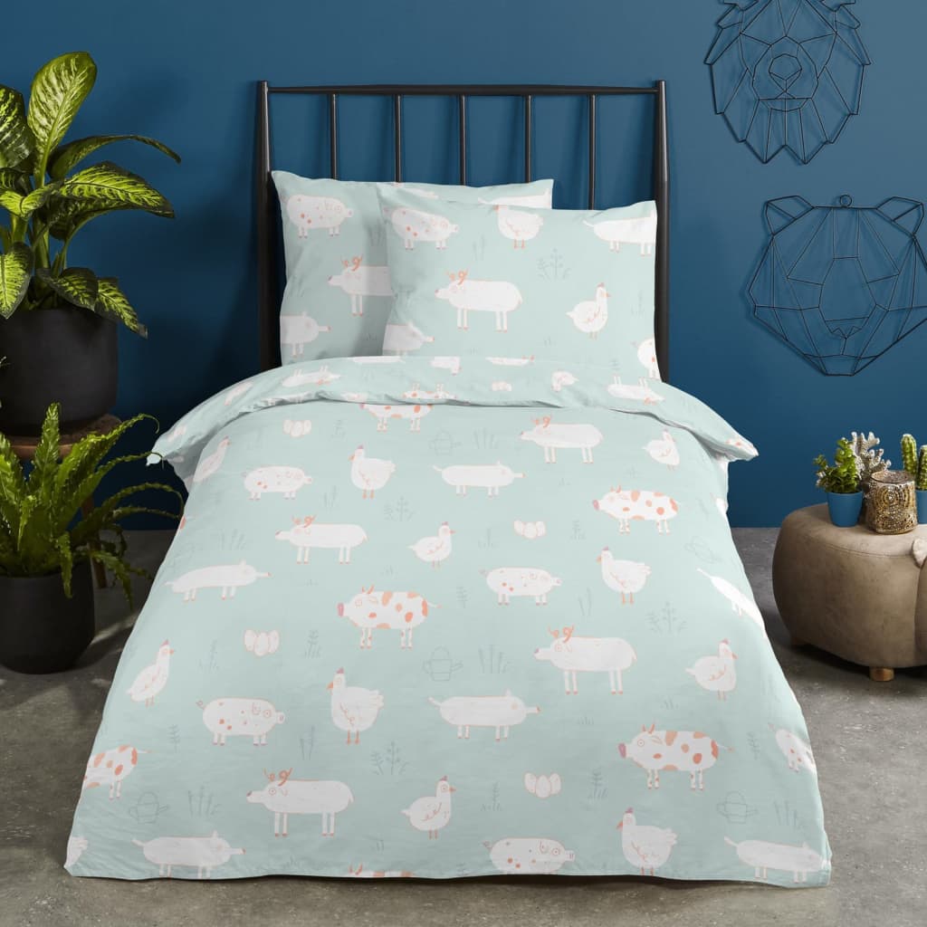 Good Morning Kids Duvet Cover PETTING Z 140x200/220 cm Mint