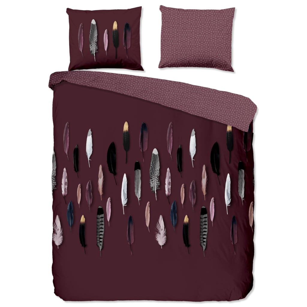Good Morning Duvet Cover FEATHERS 140x200/220 cm Bordeaux
