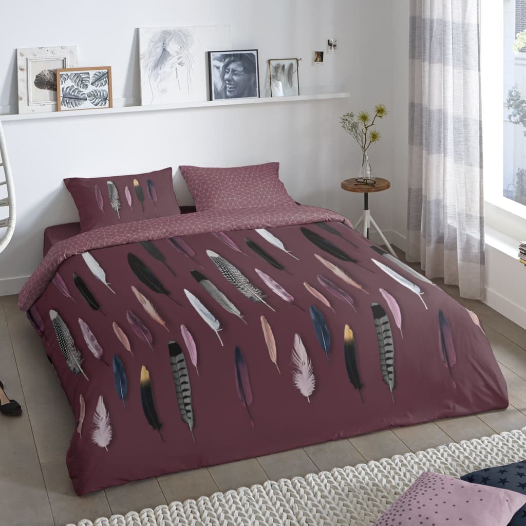 Good Morning Duvet Cover FEATHERS 135x200 cm Bordeaux