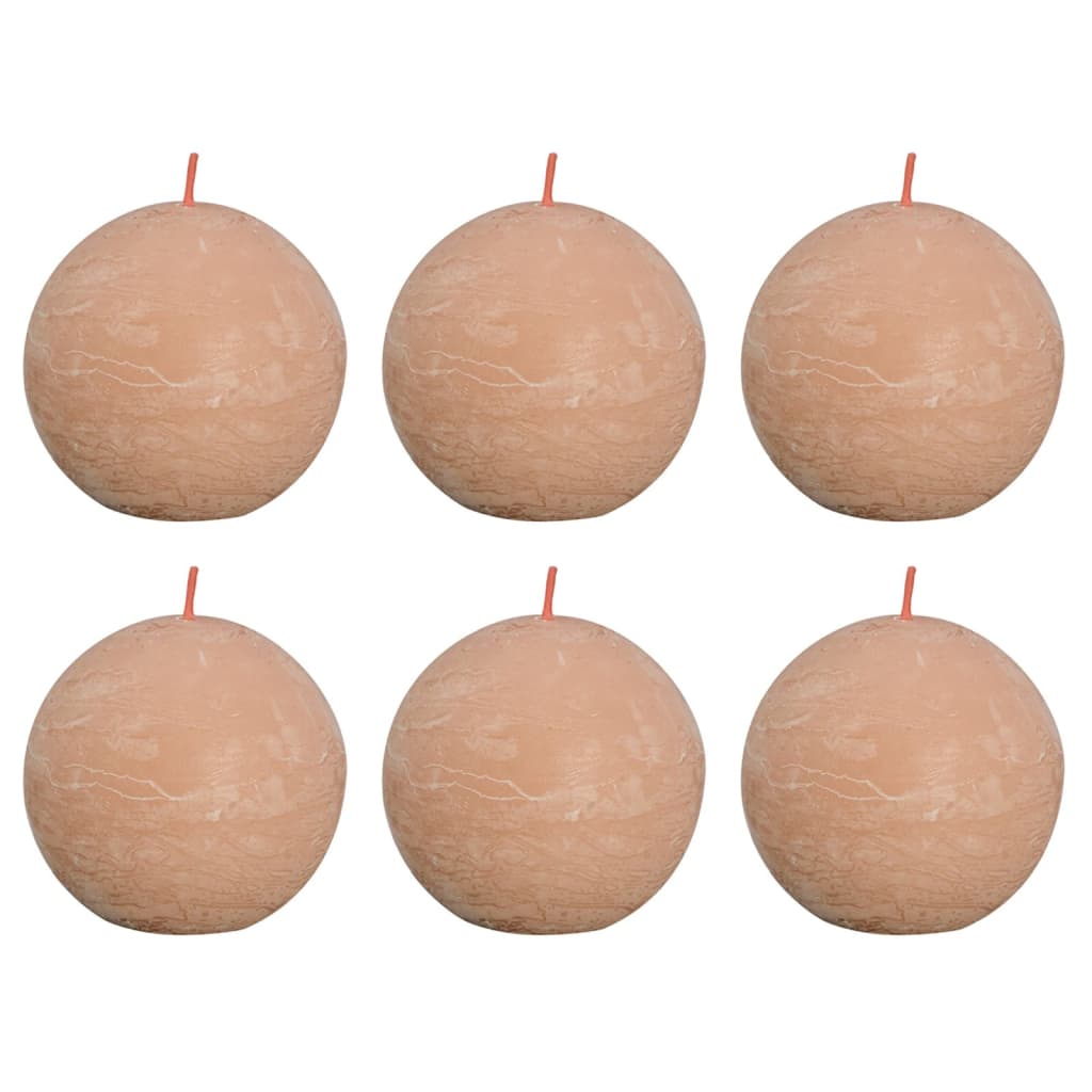 Bolsius Rustic Ball Candles Shine 6 pcs 76x71 mm Misty Pink