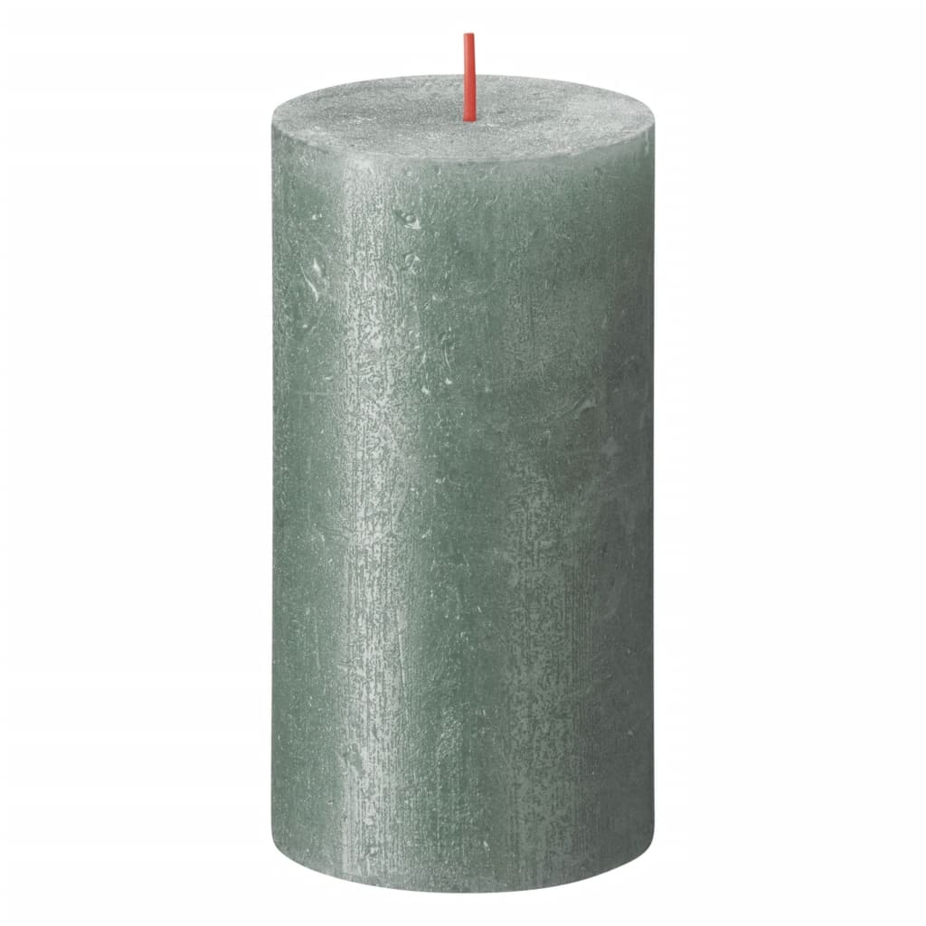 Bolsius Rustic Pillar Candles Shimmer 4 pcs 130x68 mm Oxide Blue