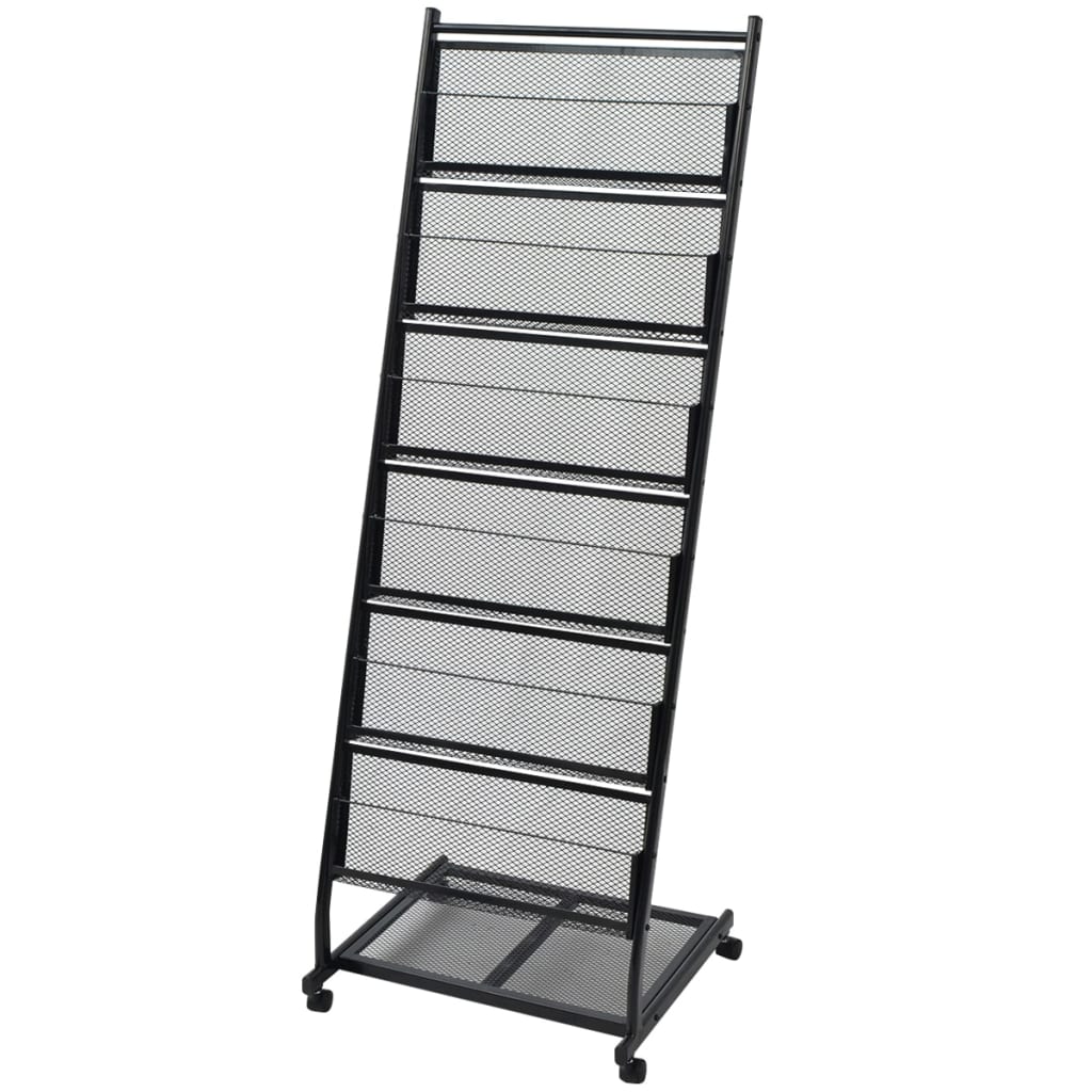 Berkfield Magazine Rack 47.5x43x133 cm Black A4