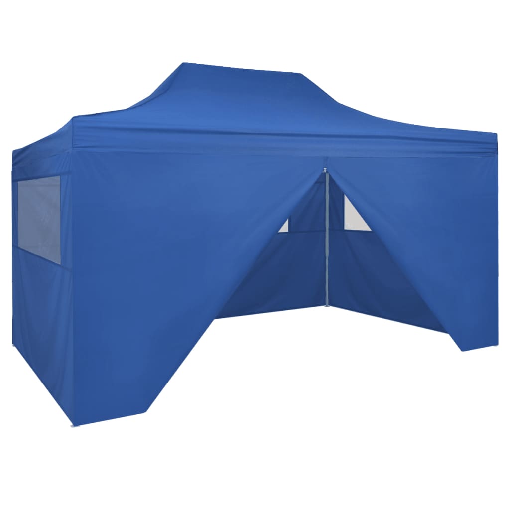 Berkfield Foldable Tent Pop-Up with 4 Side Walls 3x4.5 m Blue