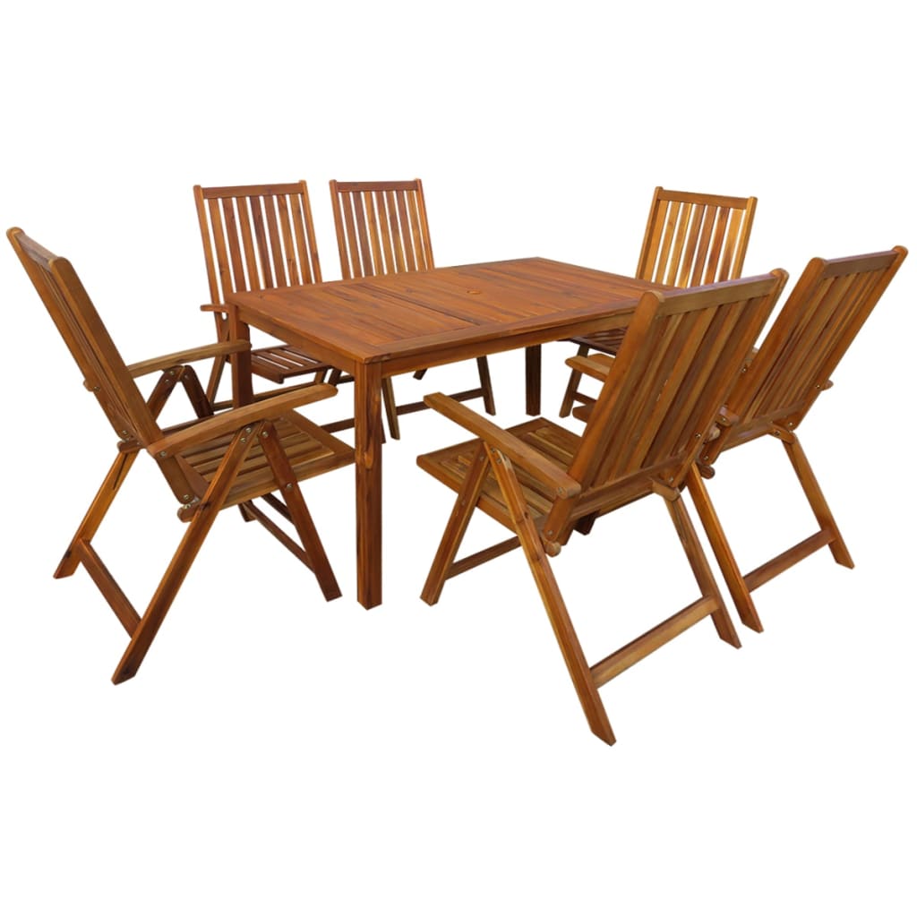 Berkfield 7 Piece Outdoor Dining Set Solid Acacia Wood