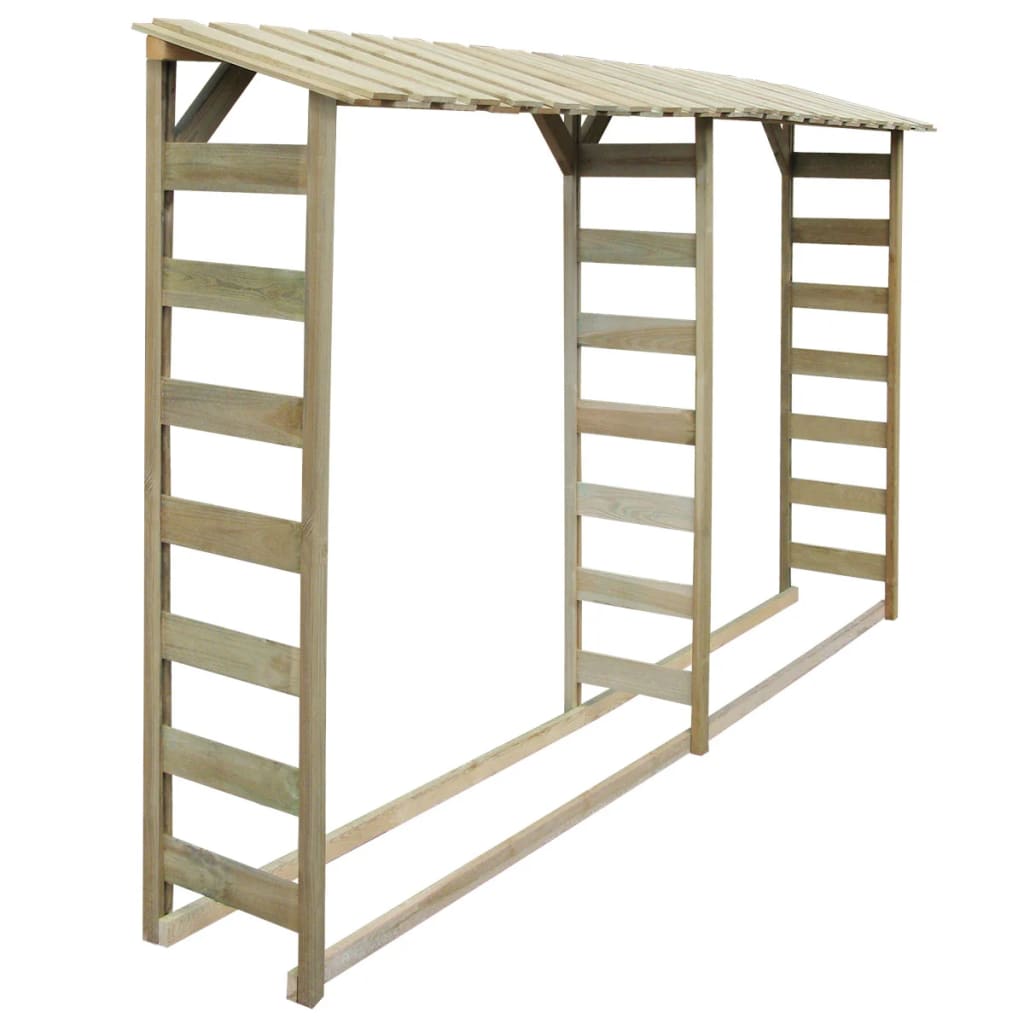 Berkfield Double Firewood Storage Shed 300x44x176 cm Impregnated Pinewood