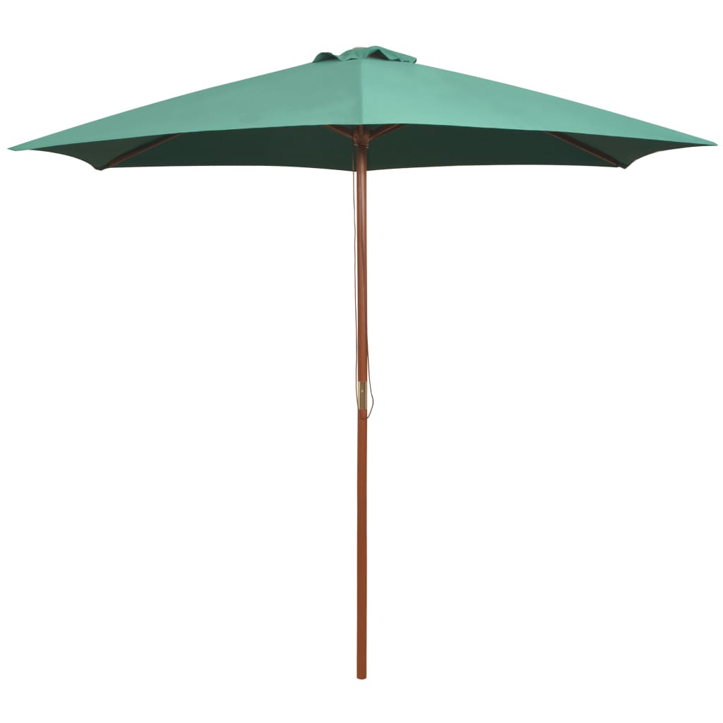 Berkfield Parasol 270x270 cm Wooden Pole Green