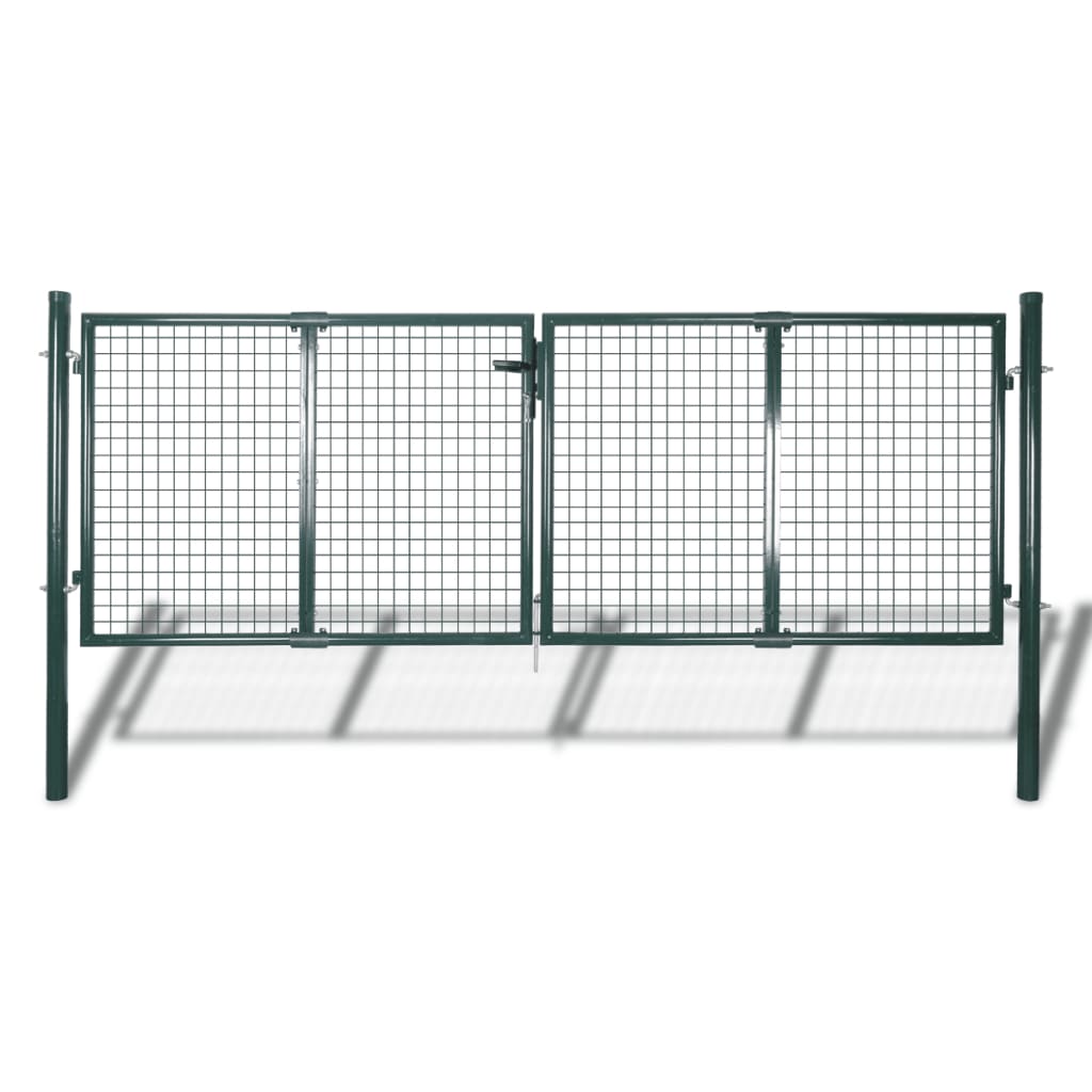 Berkfield Fence Gate Steel 306x175 cm Green