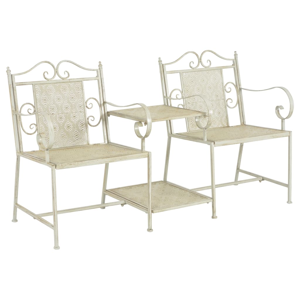 Berkfield 2 Seater Garden Bench 161 cm Steel White