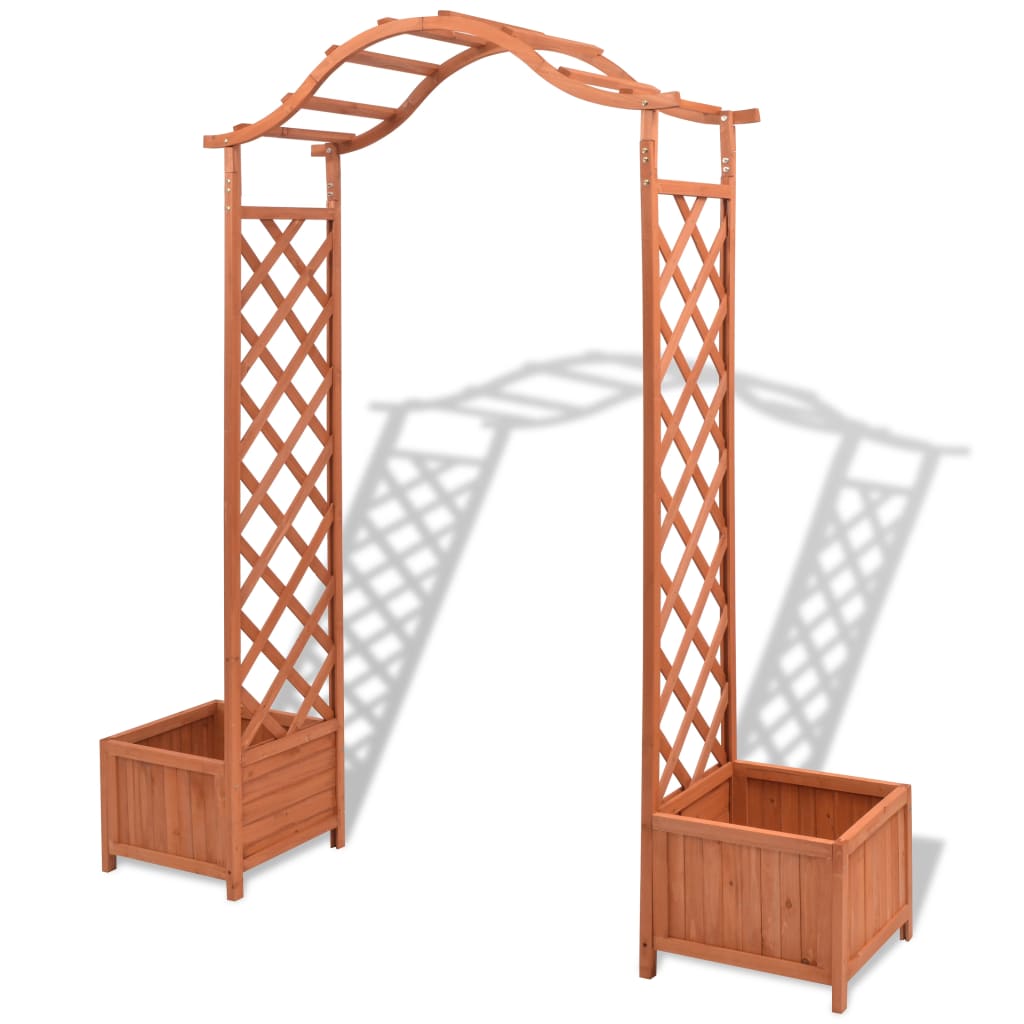 Berkfield Trellis Rose Arch with Planters 180x40x205 cm