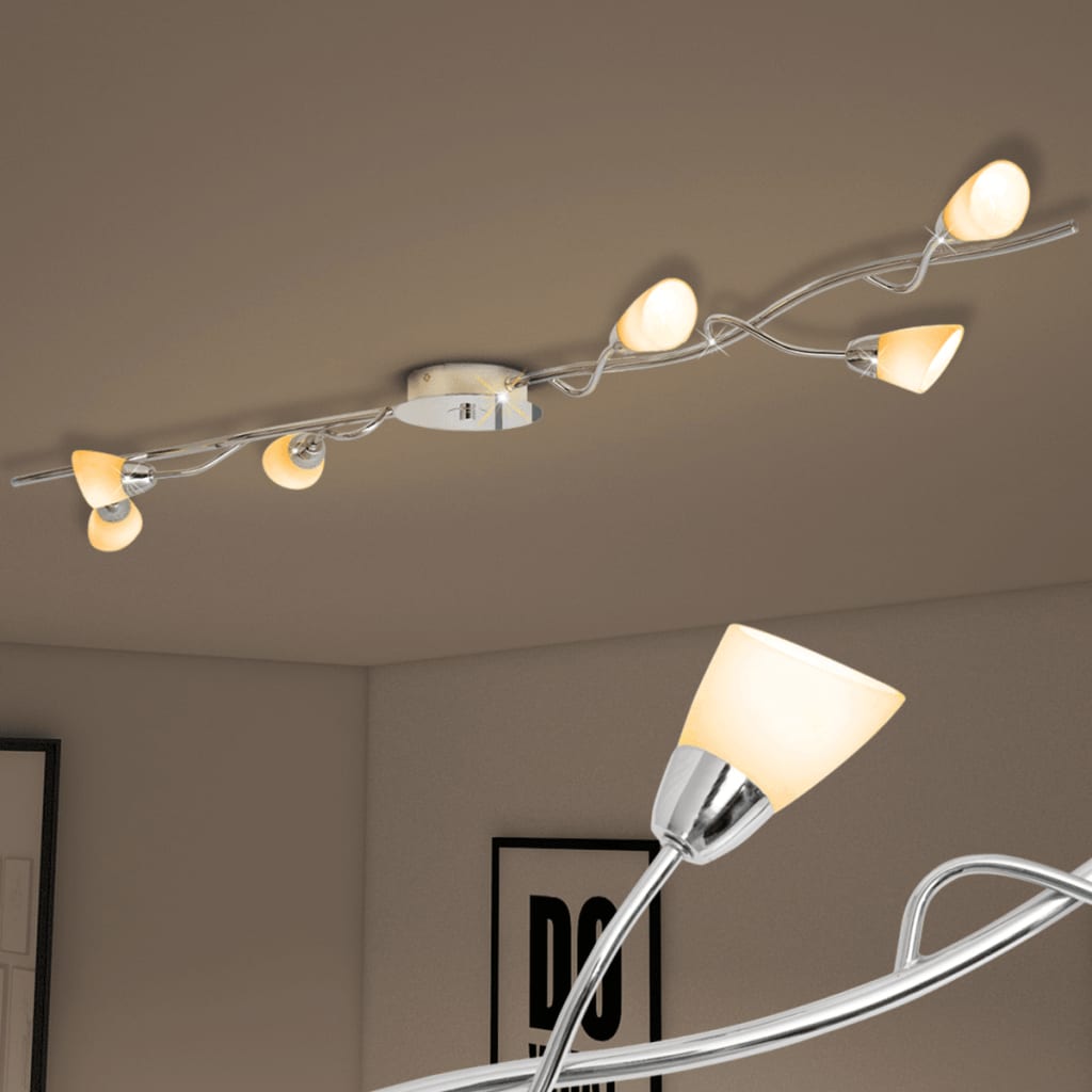 Berkfield Ceiling Lamp with 6 LED Bulbs G9 240 W