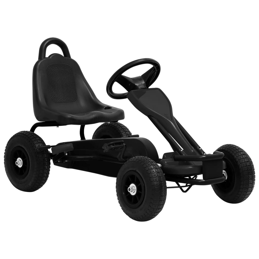 go kart a pedale Berkfield Pedal Go-Kart with Pneumatic Tyres Black – Berkfield Home
