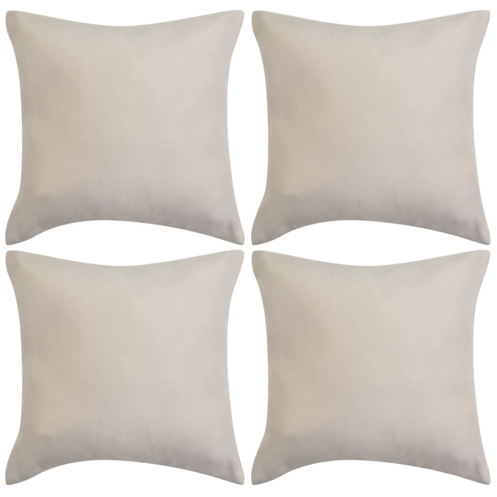 Berkfield Cushion Covers 4 pcs 50x50 cm Polyester Faux Suede Beige