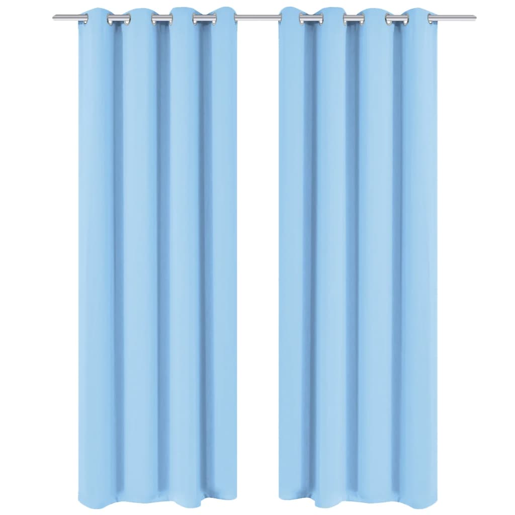 Berkfield Blackout Curtains 2 pcs with Metal Eyelets 135x175 cm Turquoise