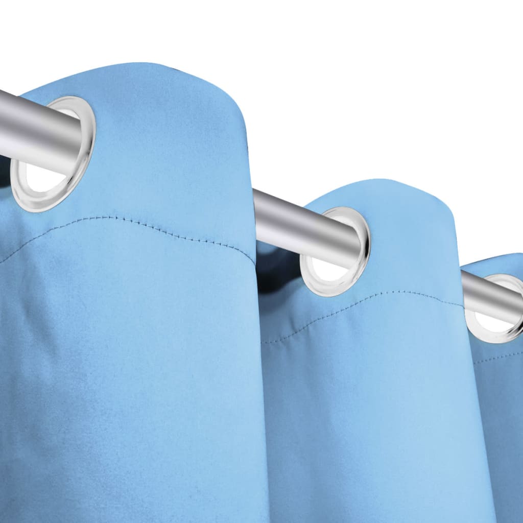 Berkfield Blackout Curtains 2 pcs with Metal Eyelets 135x245 cm Turquoise