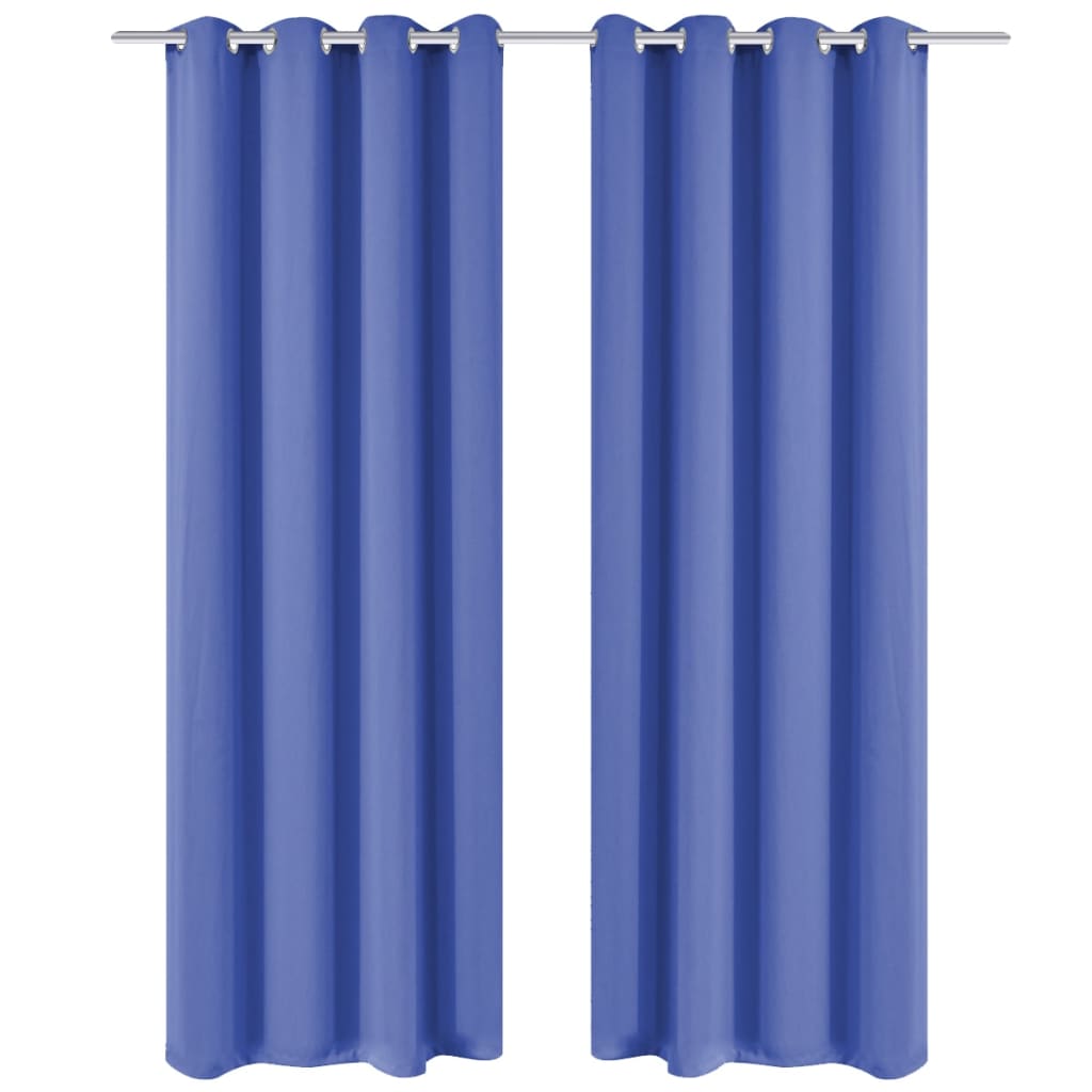 Berkfield Blackout Curtains 2 pcs with Metal Eyelets 135x175 cm Blue