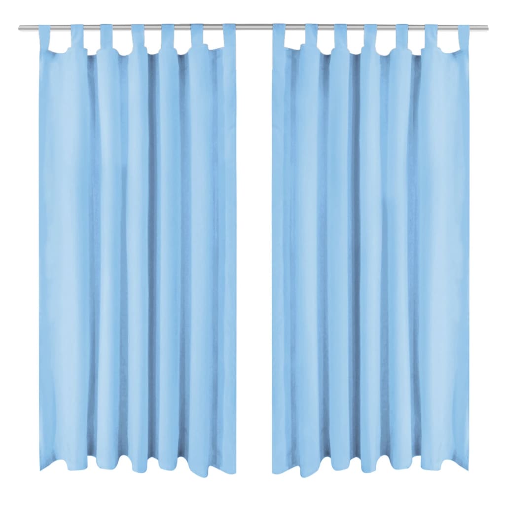 Berkfield Micro-Satin Curtains 2 pcs with Loops 140x245 cm Turquoise