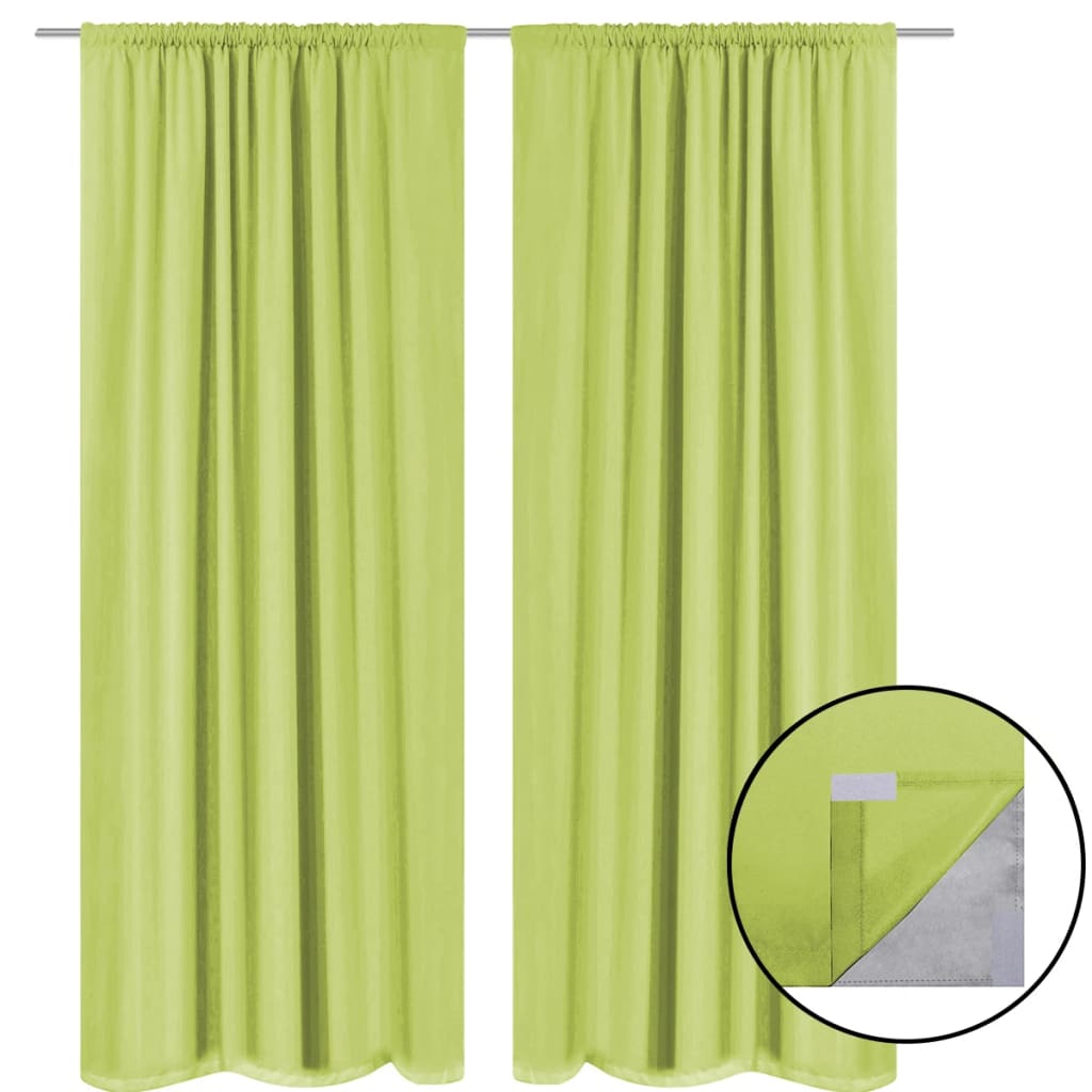 Berkfield Blackout Curtains 2 pcs Double Layer 140x245 cm Green