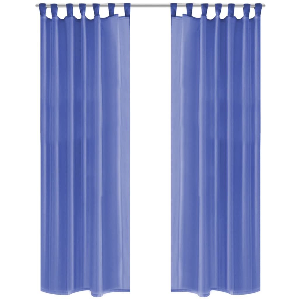 Berkfield Voile Curtains 2 pcs 140x225 cm Royal Blue