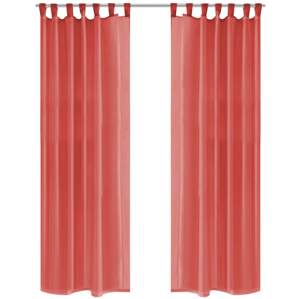 Berkfield Voile Curtains 2 pcs 140x225 cm Red