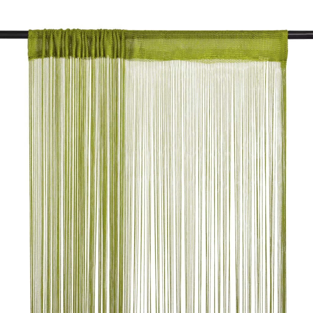 Berkfield String Curtains 2 pcs 100x250 cm Green