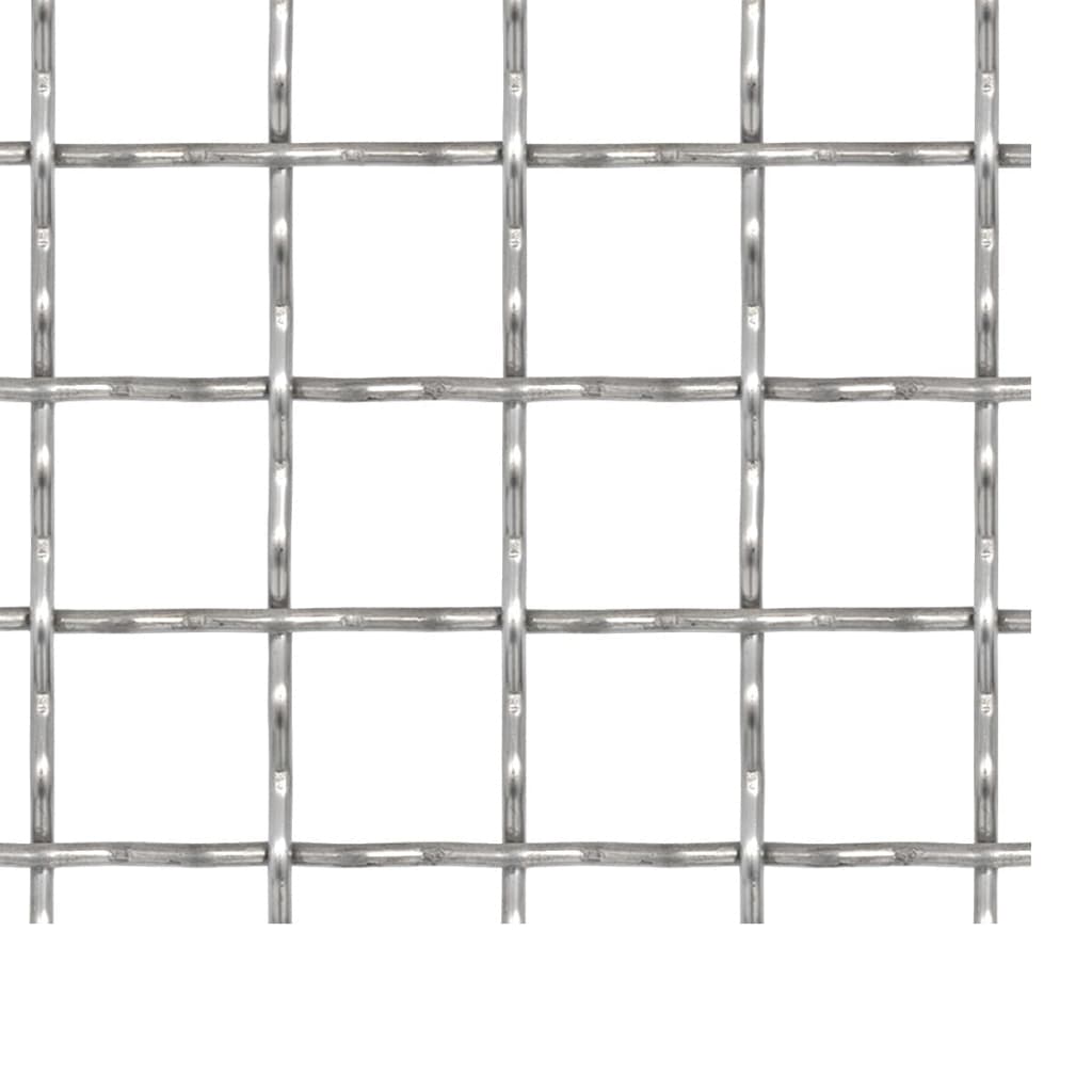 Berkfield Crimped Garden Wire Fence Stainless Steel 50x50 cm 21x21x2.5 mm