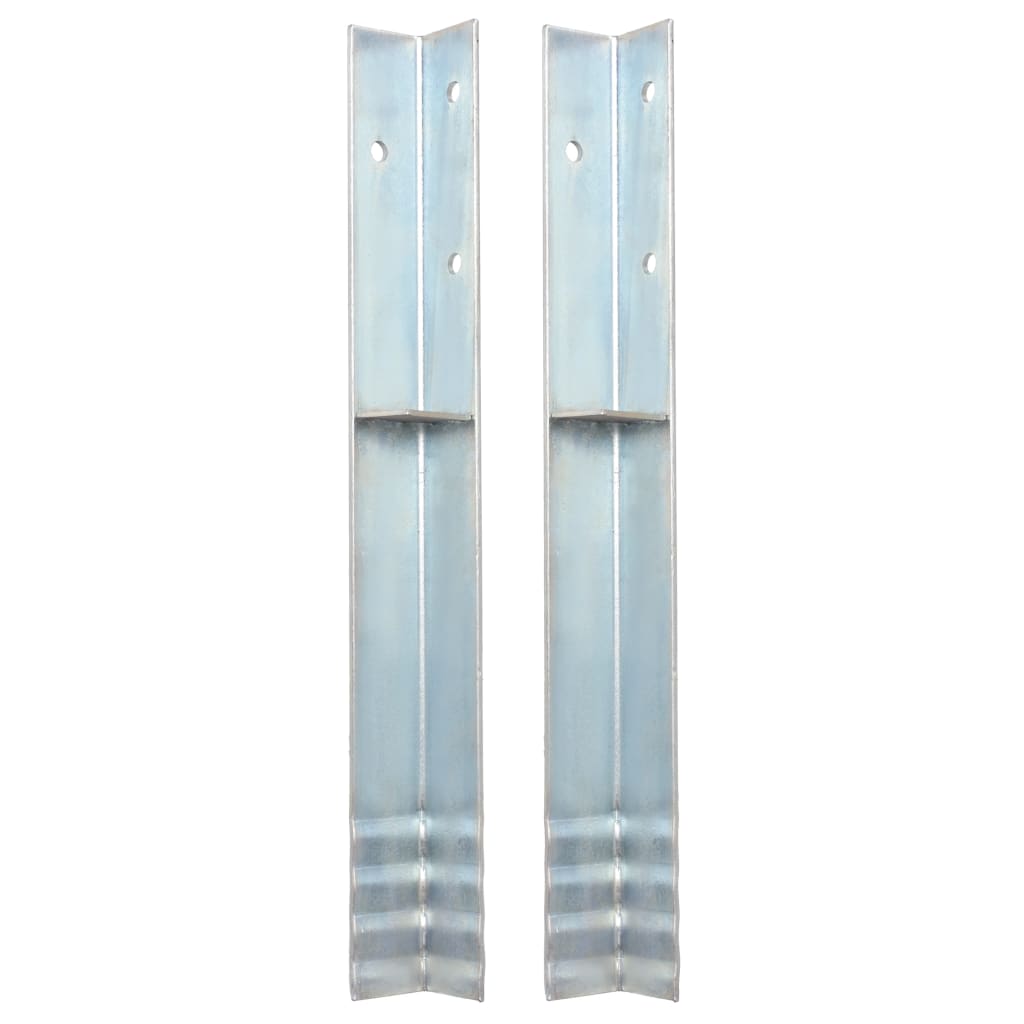 Berkfield L-shaped Ground Anchors 2 pcs Galvanised Steel 5x5x50 cm