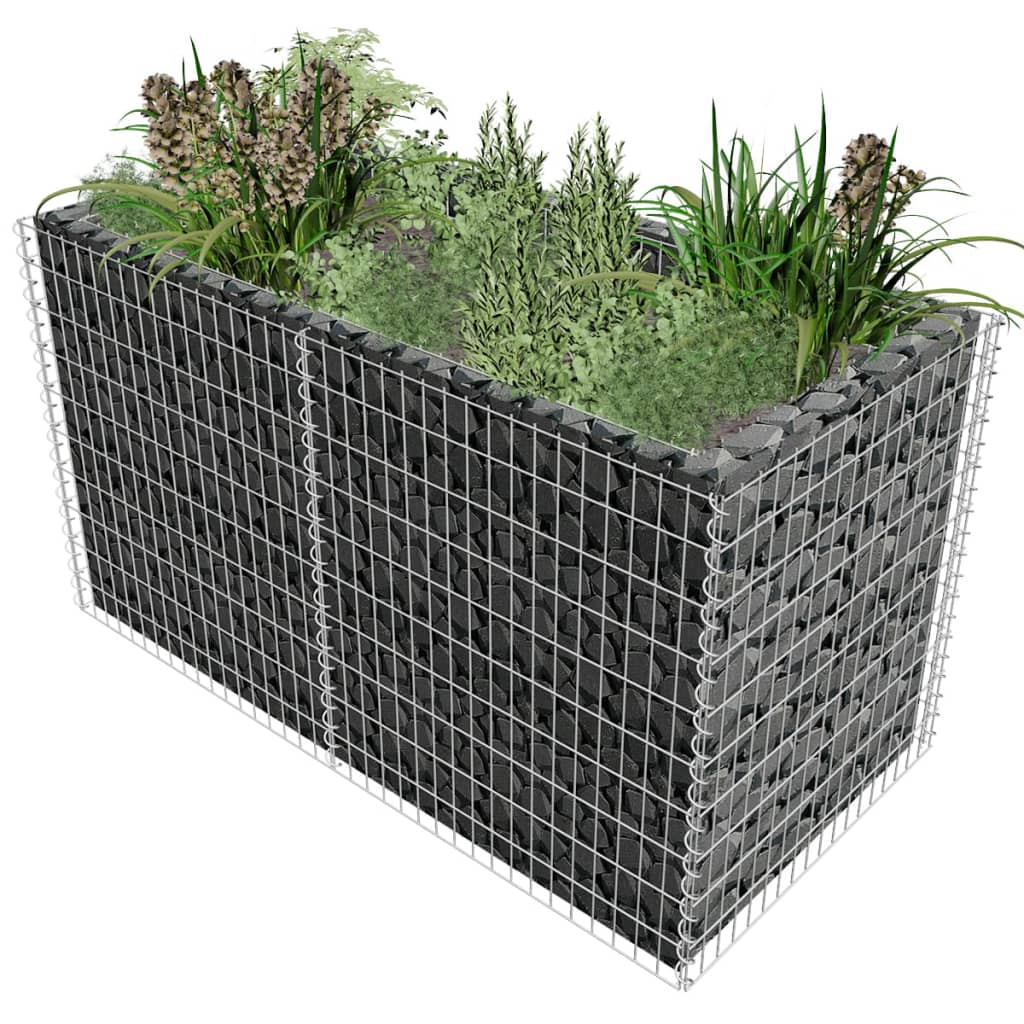 Berkfield Gabion Raised Bed Steel 180x90x100 cm Silver