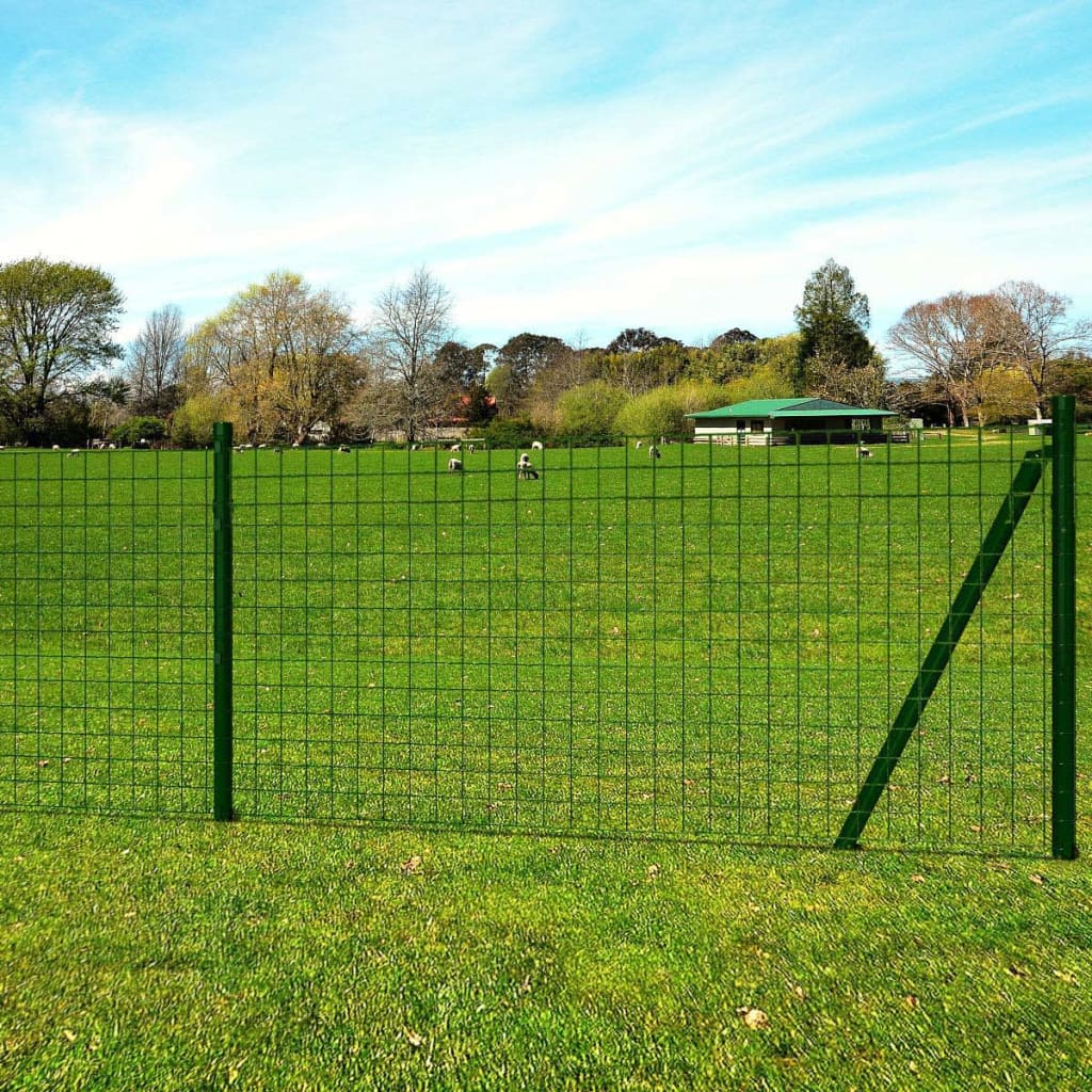 Berkfield Euro Fence Steel 25x0.8 m Green