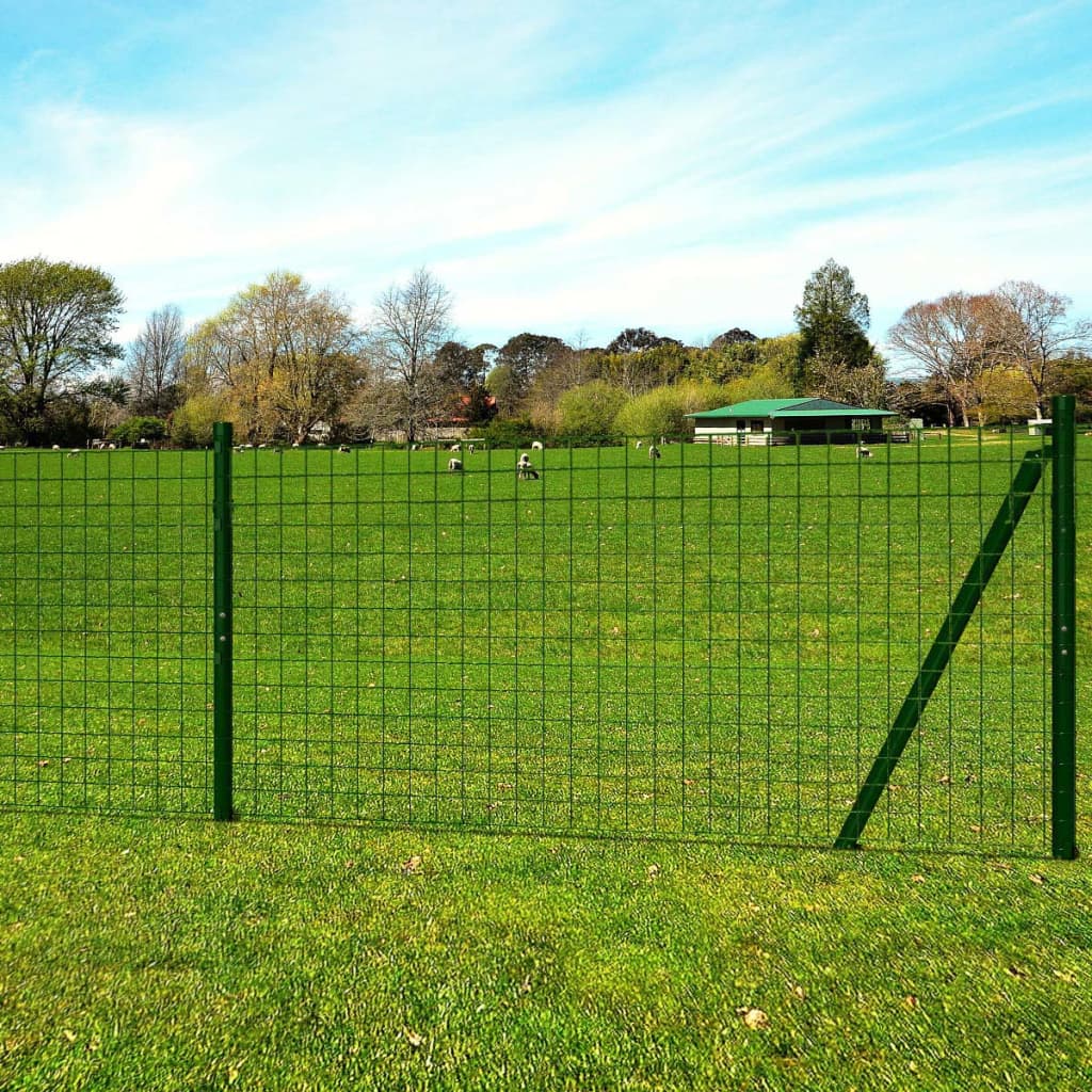 Berkfield Euro Fence Steel 25x1.7 m Green