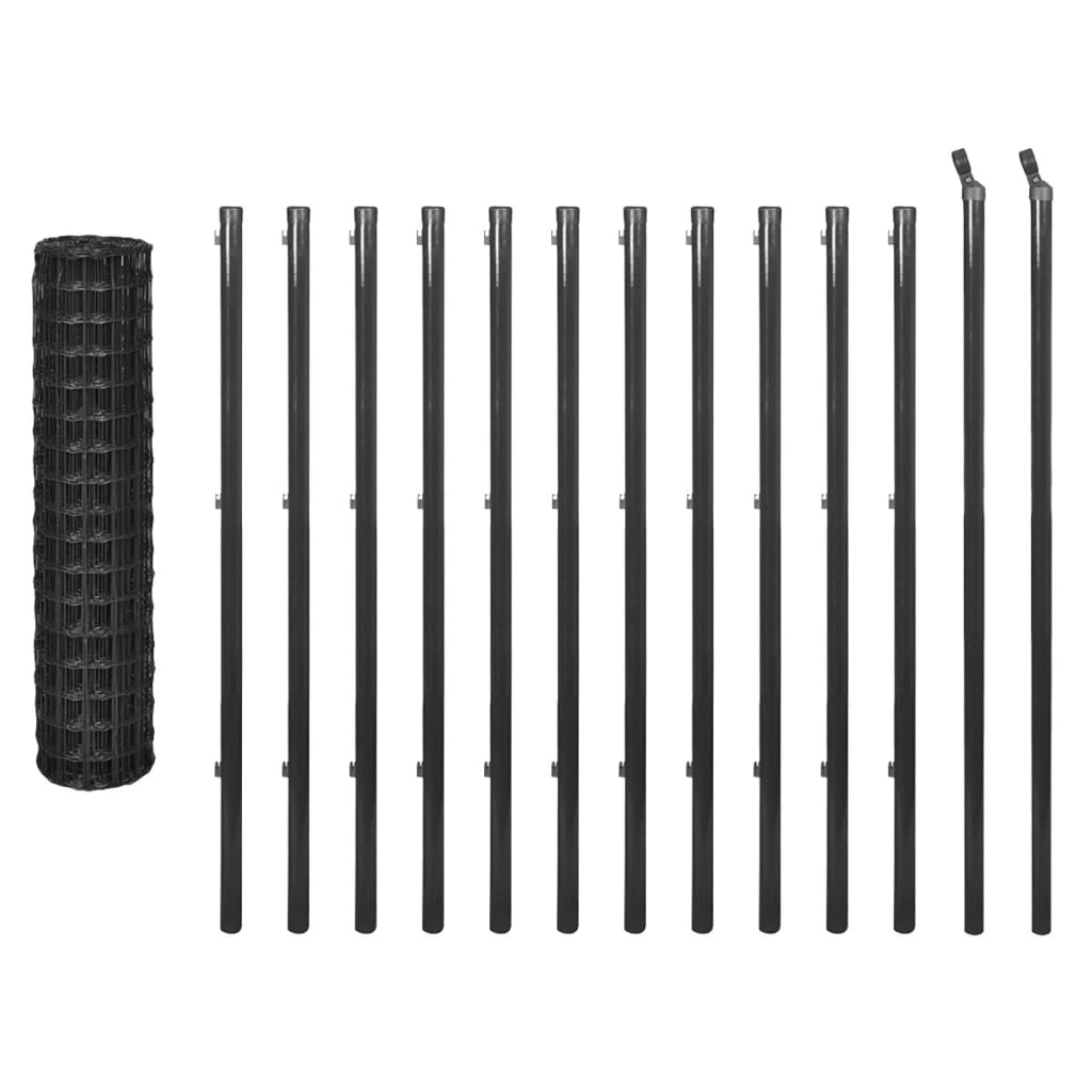 Berkfield Euro Fence Steel 25x1.2 m Grey
