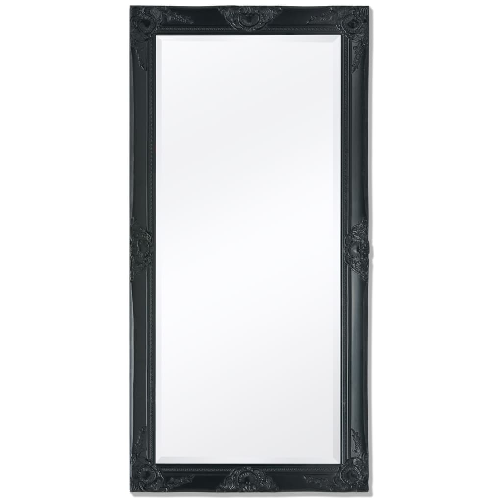 Berkfield Wall Mirror Baroque Style 120x60 cm Black