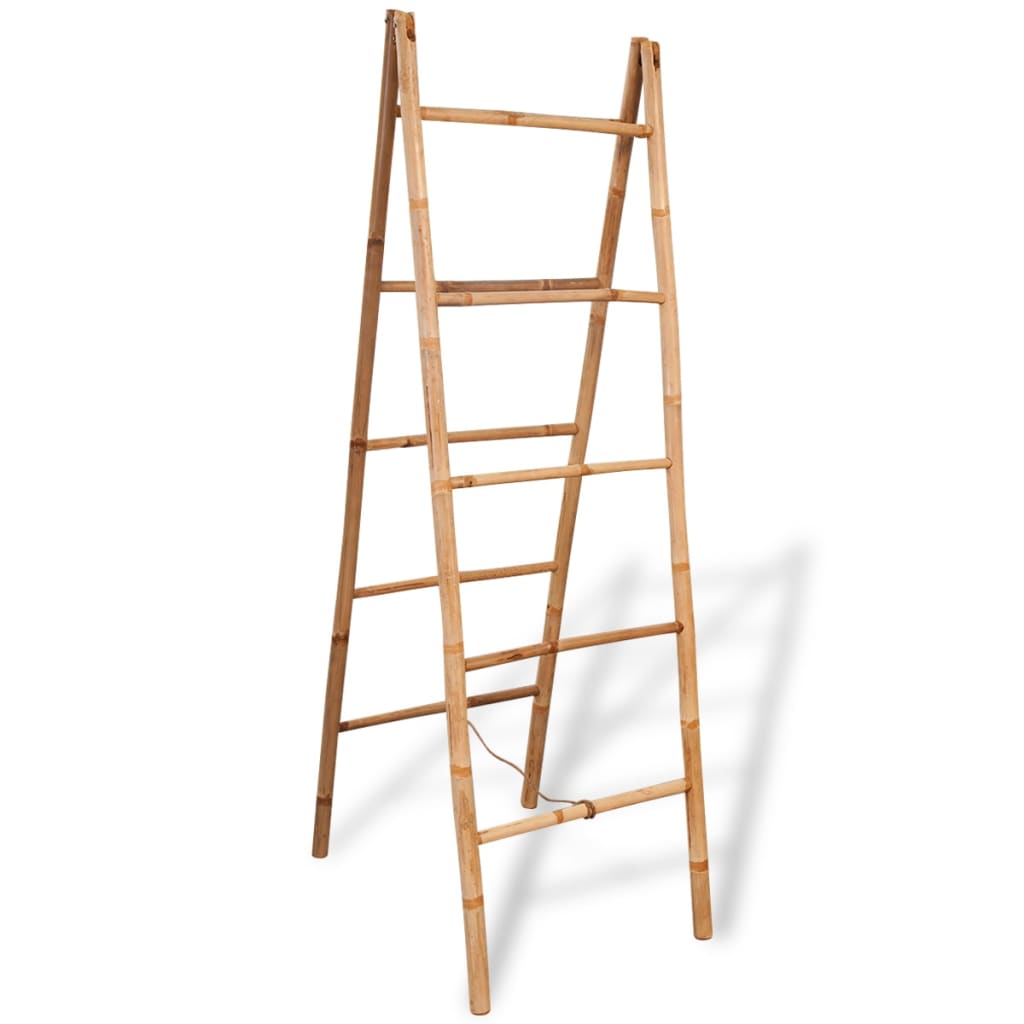 Berkfield Double Towel Ladder with 5 Rungs Bamboo 50x160 cm