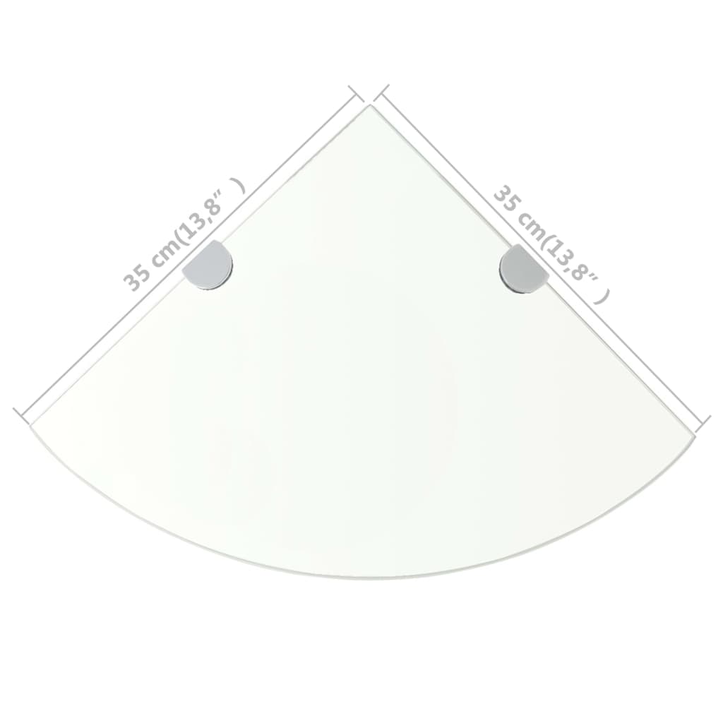 Berkfield Corner Shelf with Chrome Supports Glass Clear 35x35 cm