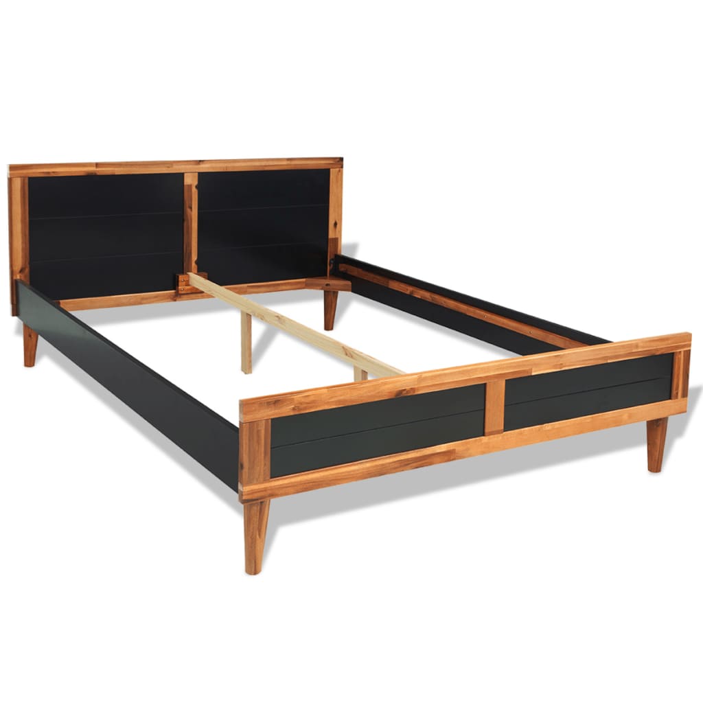 Berkfield Bed Frame Black Solid Acacia Wood 180x200 cm 6FT Super King