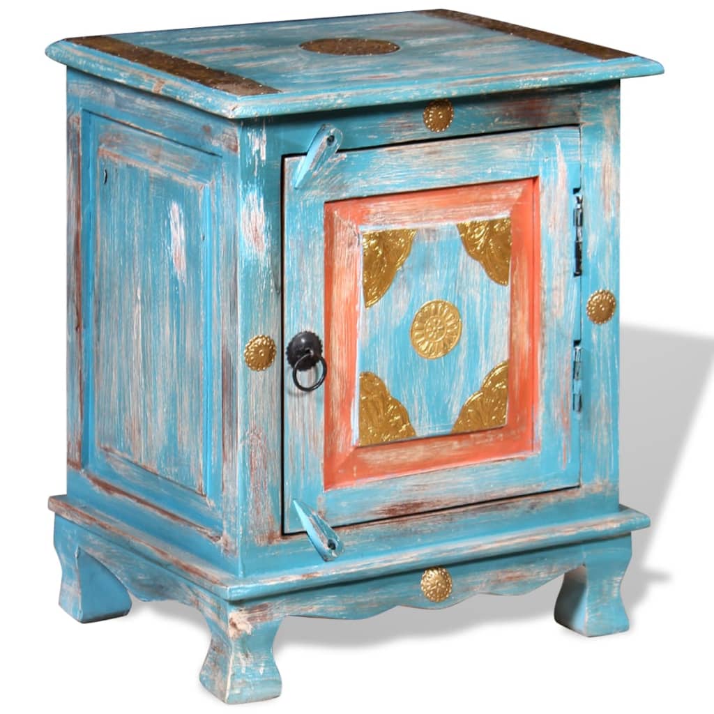 Berkfield Nightstand Solid Mango Wood Blue