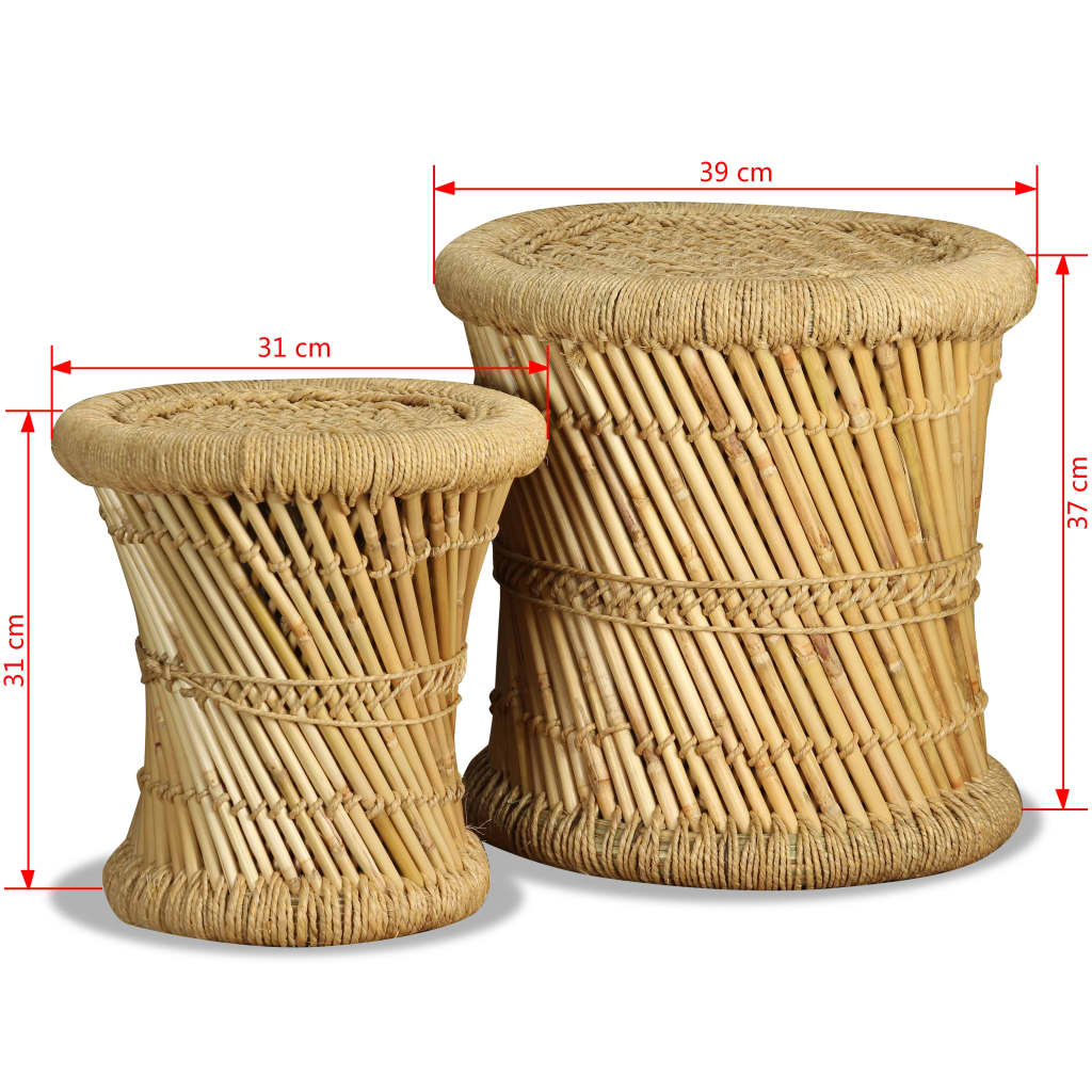 Berkfield Stools 2 pcs Bamboo and Jute