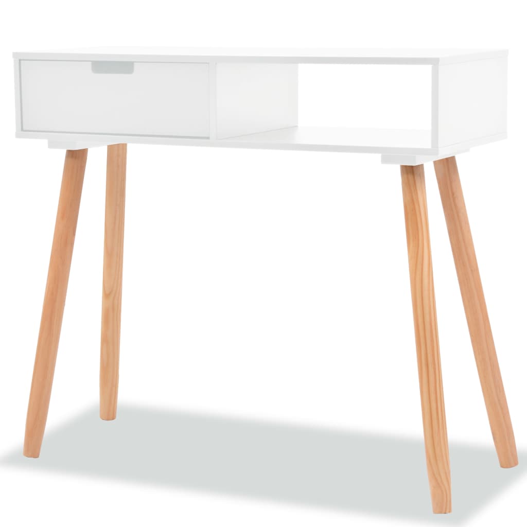 Berkfield Console Table Solid Pinewood 80x30x72 cm White