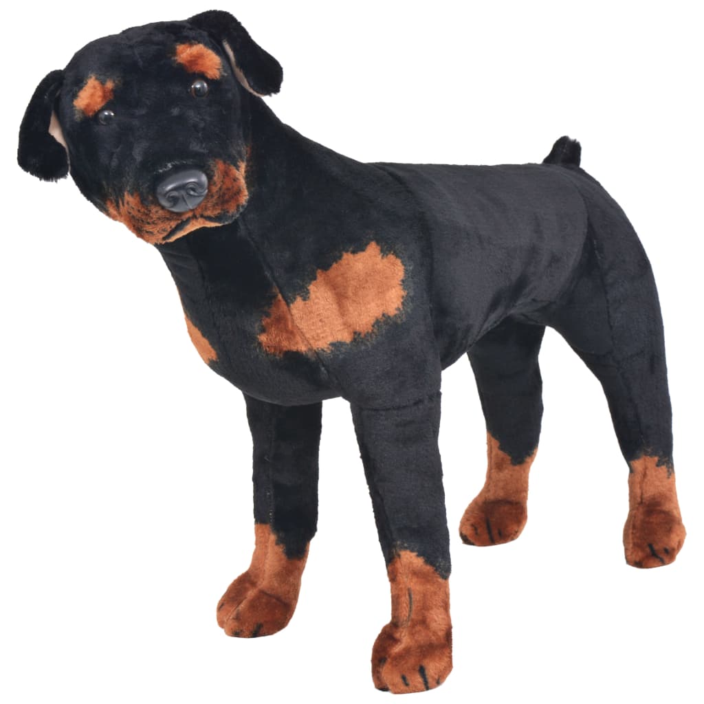 Berkfield Standing Plush Toy Rottweiler Dog Black and Brown XXL
