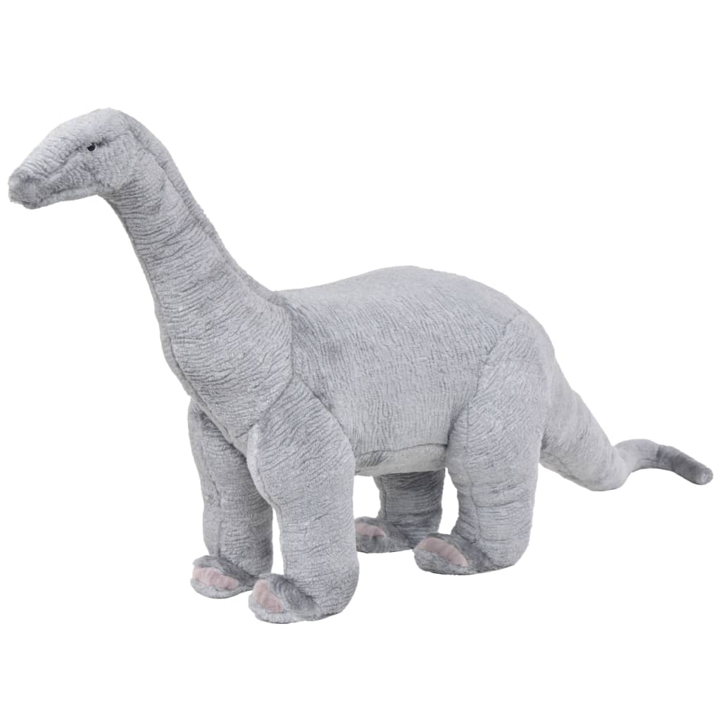 Berkfield Standing Plush Toy Brachiosaurus Dinosaur Grey XXL
