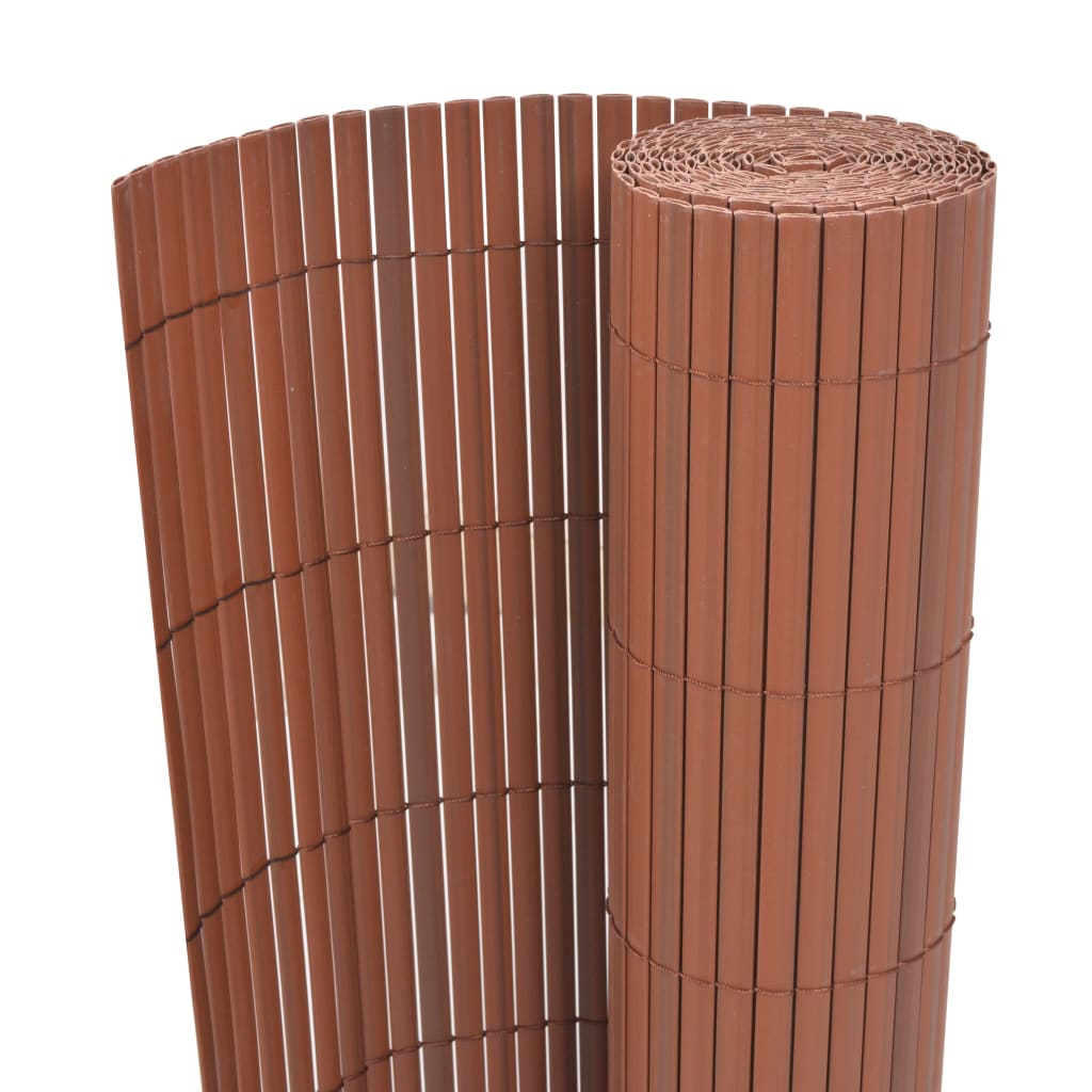 Berkfield Double-Sided Garden Fence PVC 90x500 cm Brown