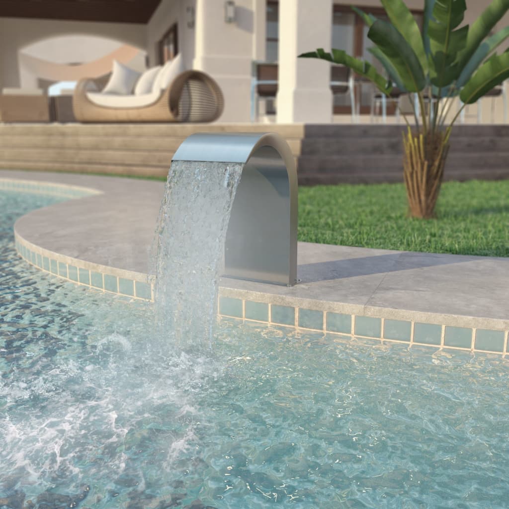 Berkfield Pool Fountain Stainless Steel 45x30x65 cm Silver
