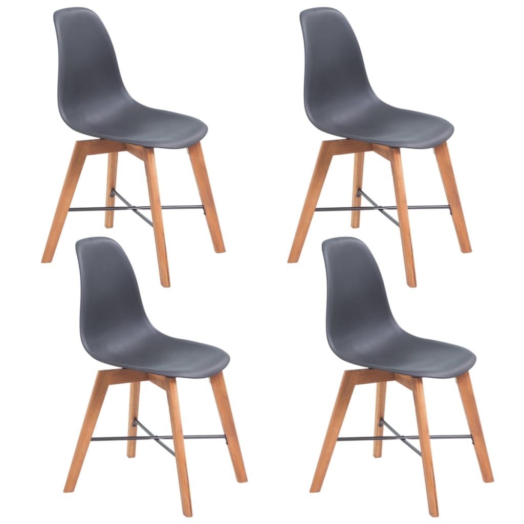 Berkfield Dining Chairs 4 pcs Black Plastic
