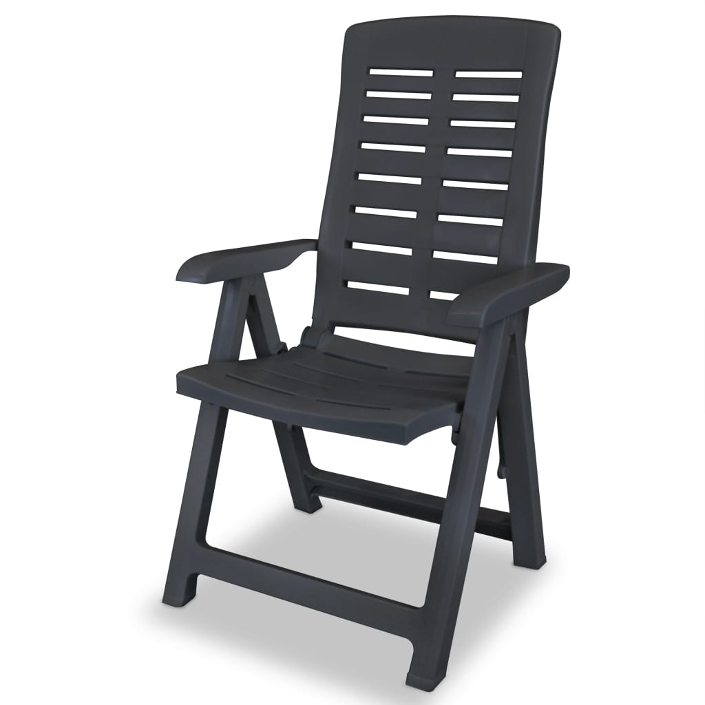 Berkfield Reclining Garden Chair Plastic Anthracite