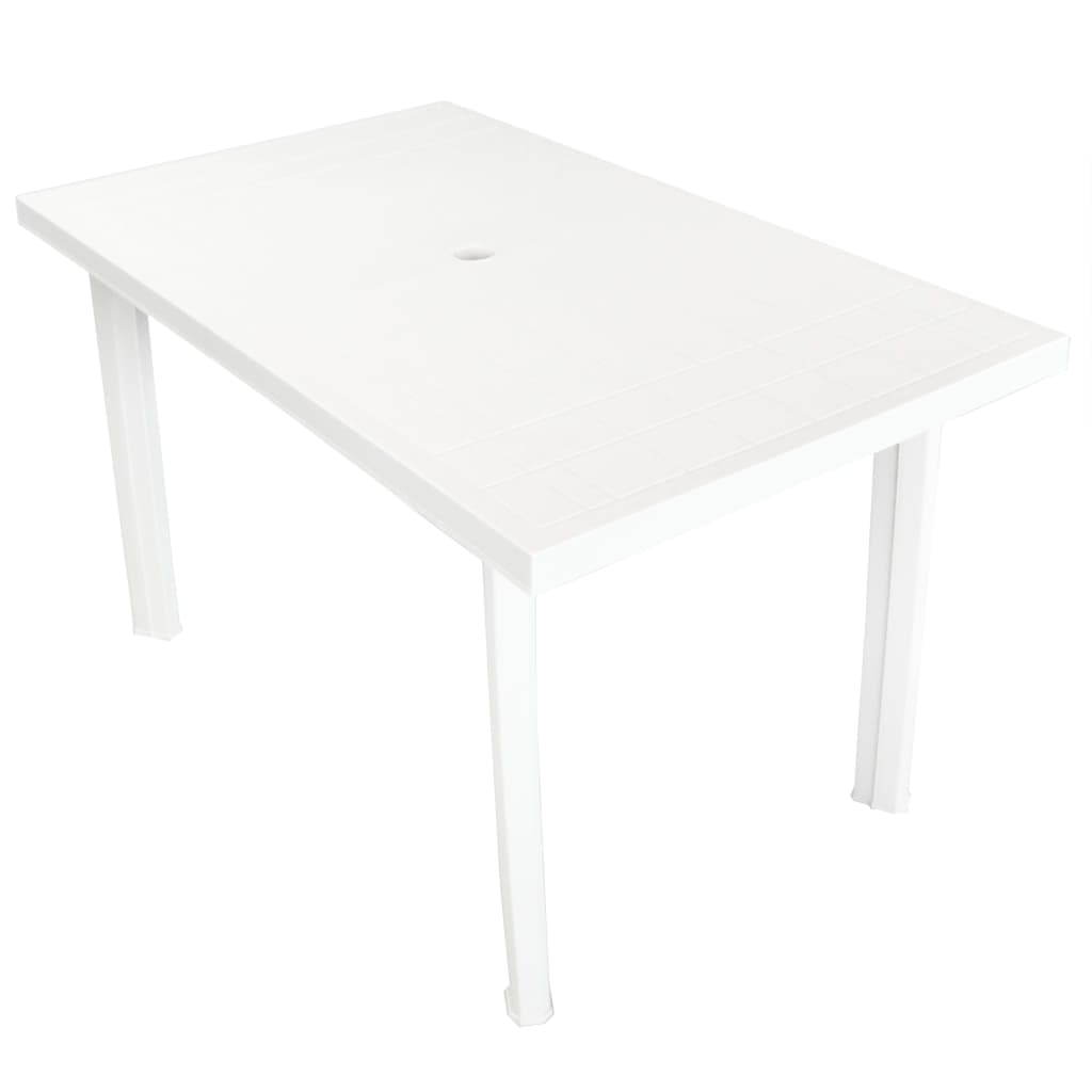 Berkfield Garden Table White 126x76x72 cm Plastic