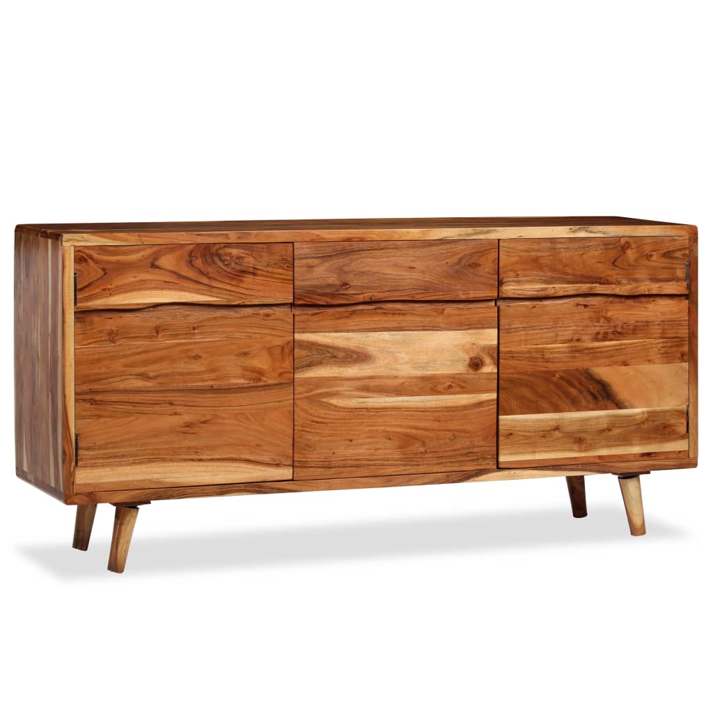 Berkfield Sideboard Solid Wood with Carved Doors 160x40x75 cm