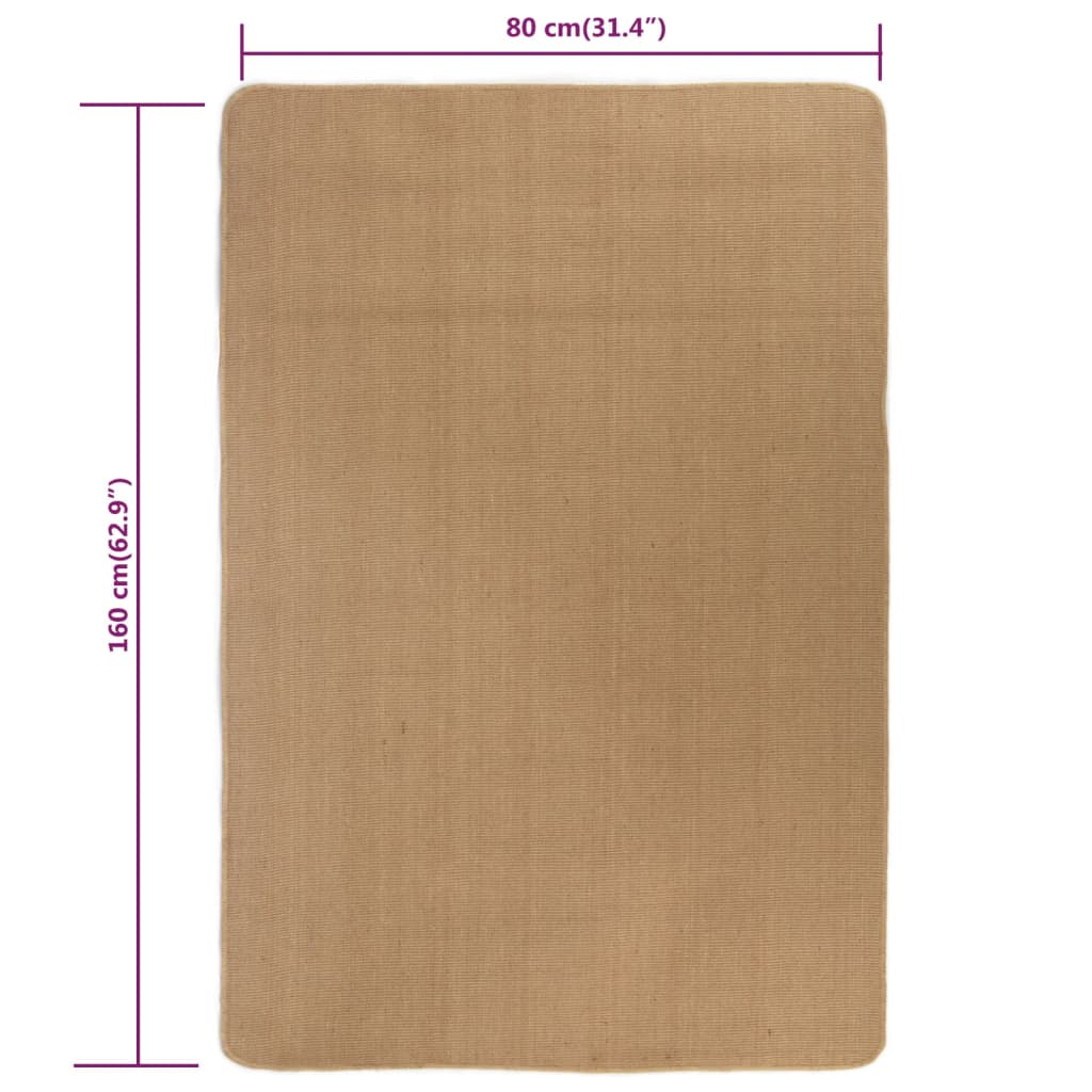 Berkfield Area Rug Jute with Latex Backing 80x160 cm Natural